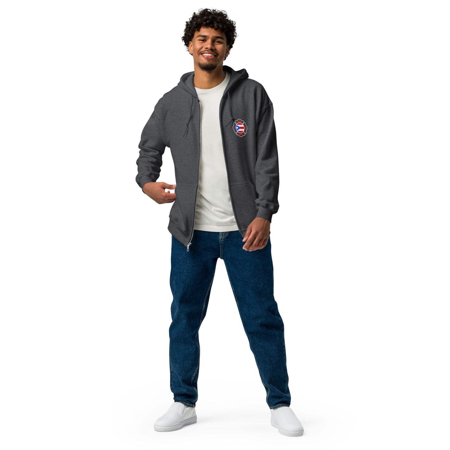 Hoodie-Coqui Bombericua:  Unisex heavy blend zip hoodie