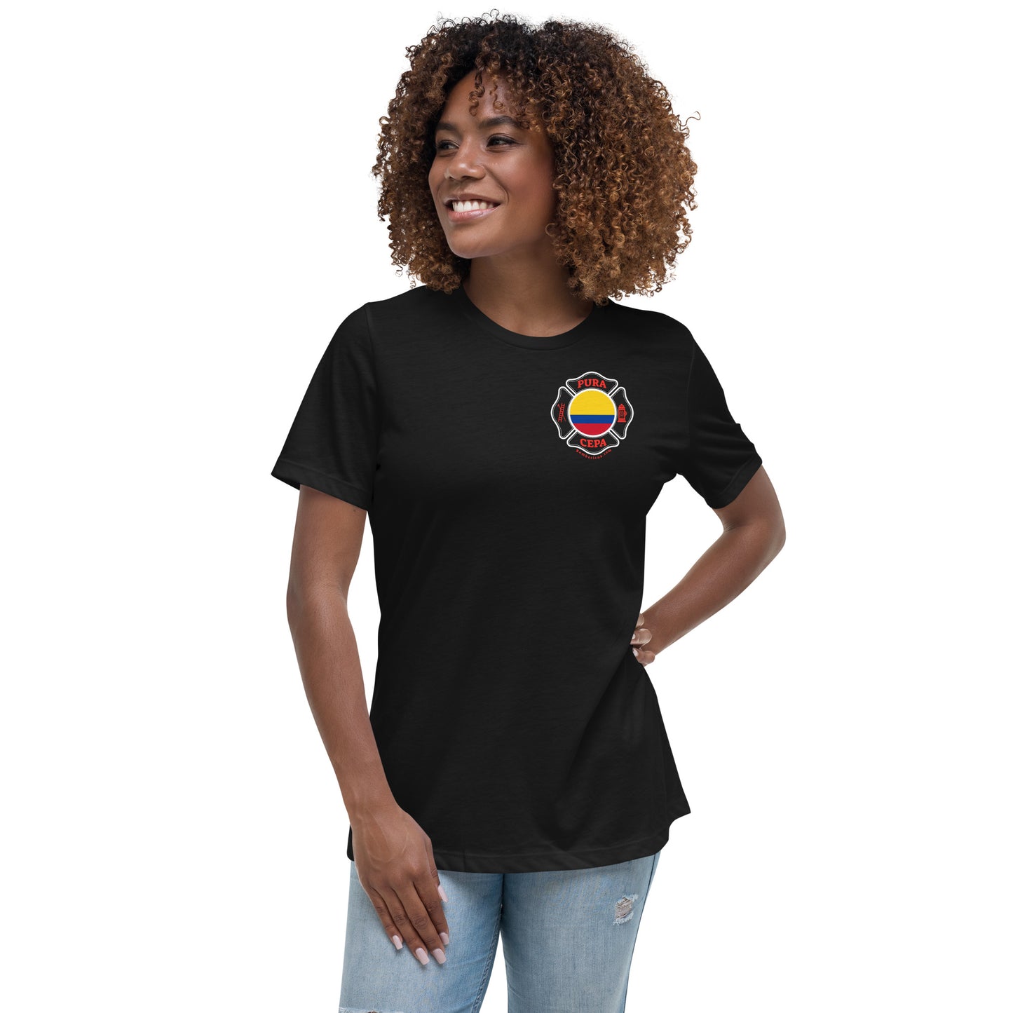 Women's Relaxed T-Shirt: Bomberos-Colombia