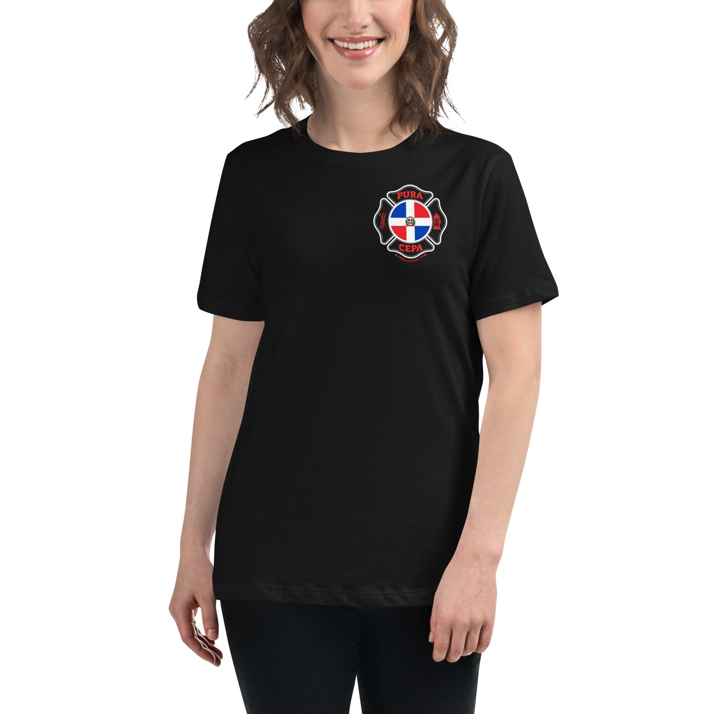 Women's Relaxed T-Shirt: Bomberos-Dominican Republic