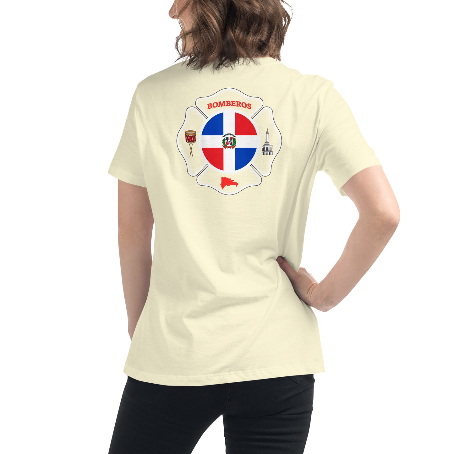 Women's Relaxed T-Shirt: Bomberos-Dominican Republic