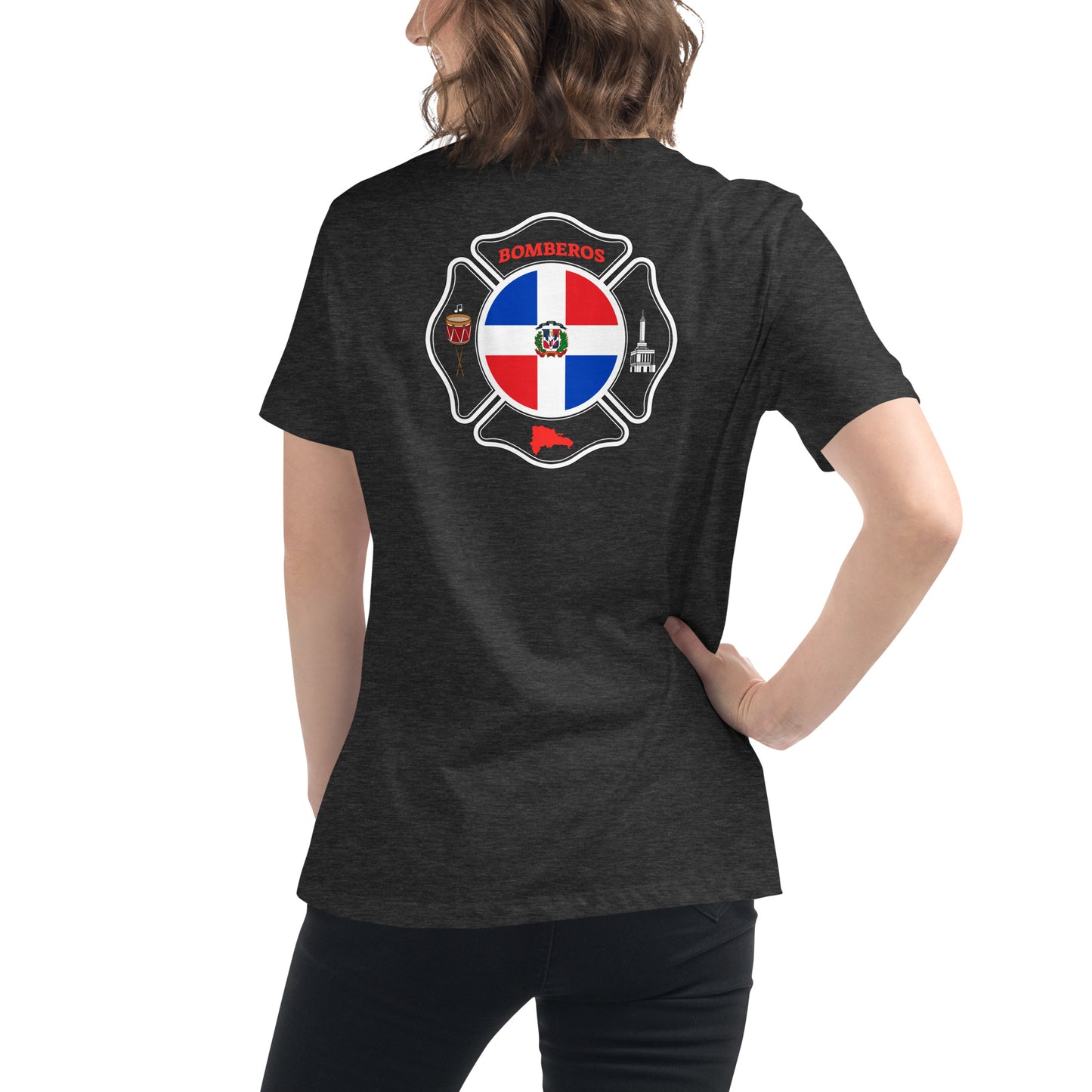 Women's Relaxed T-Shirt: Bomberos-Dominican Republic