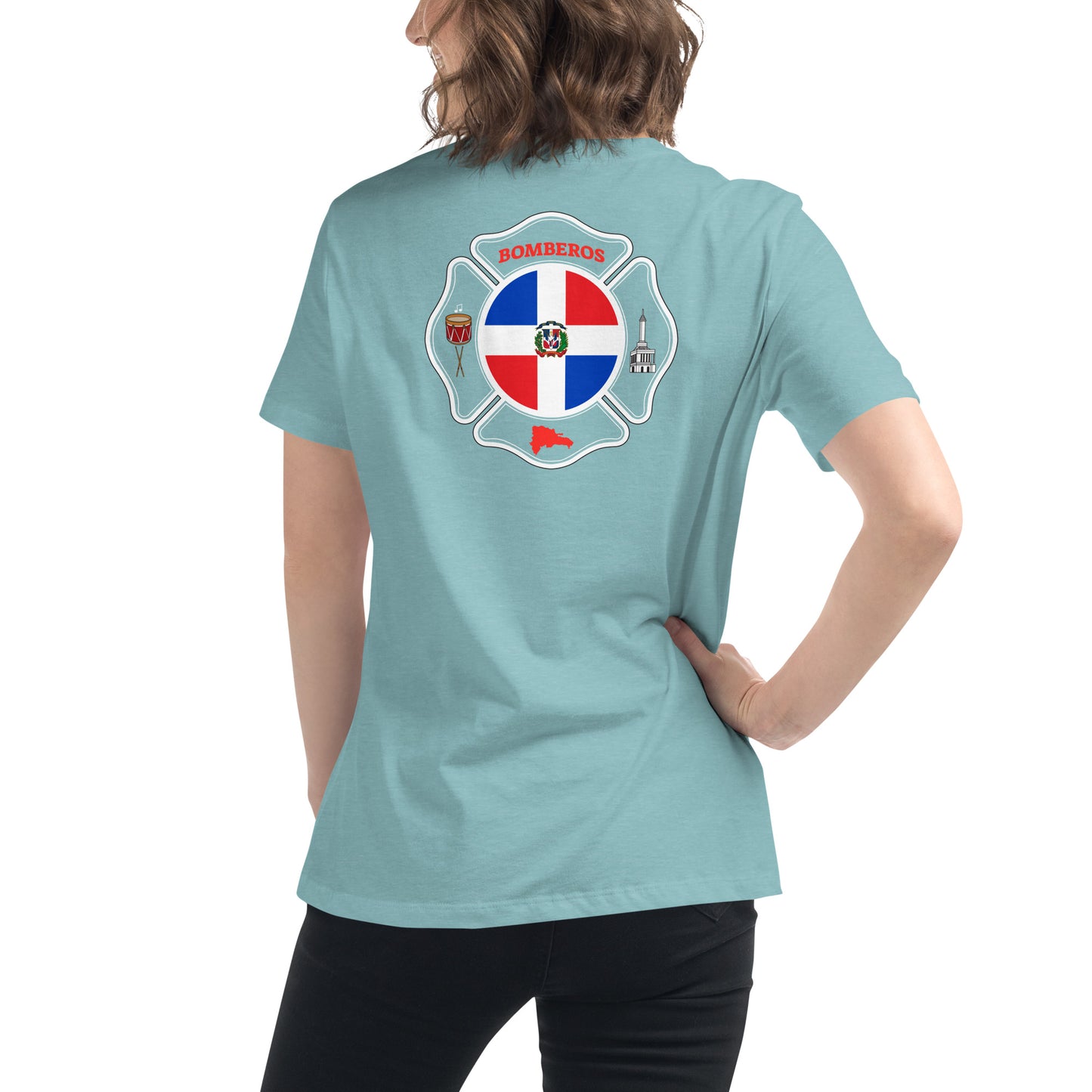 Women's Relaxed T-Shirt: Bomberos-Dominican Republic