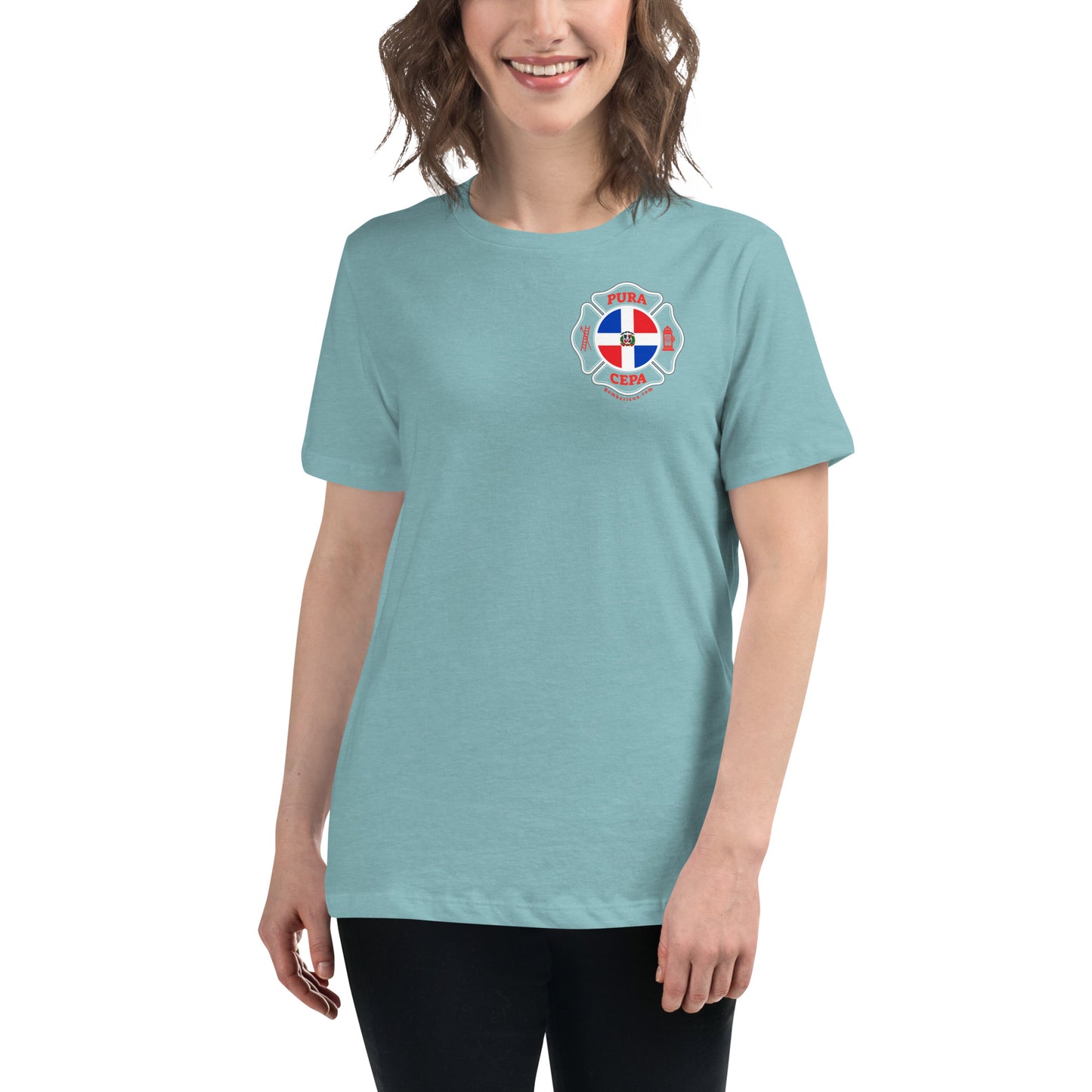 Women's Relaxed T-Shirt: Bomberos-Dominican Republic