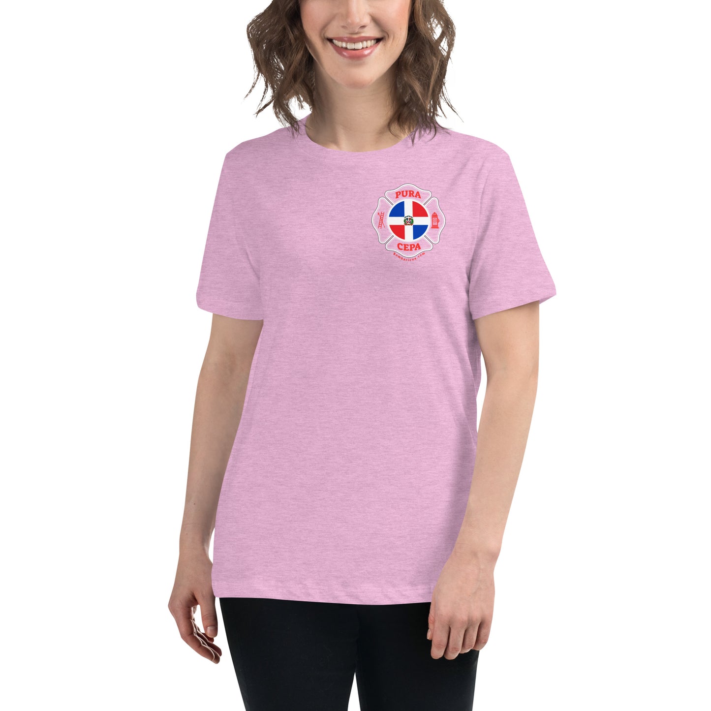 Women's Relaxed T-Shirt: Bomberos-Dominican Republic