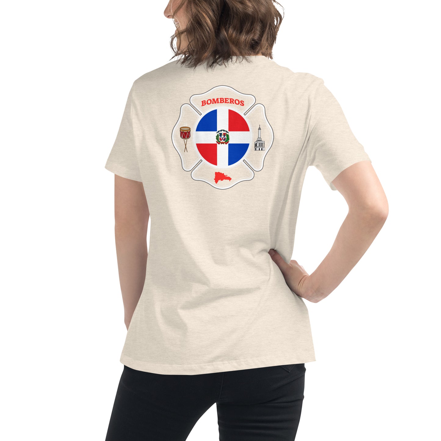 Women's Relaxed T-Shirt: Bomberos-Dominican Republic