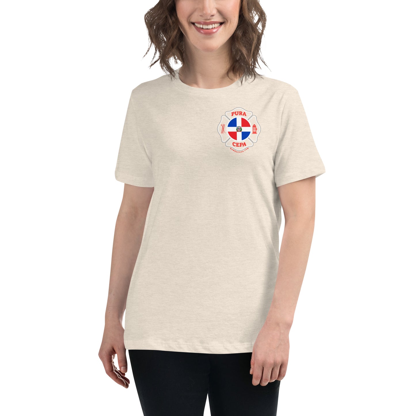 Women's Relaxed T-Shirt: Bomberos-Dominican Republic