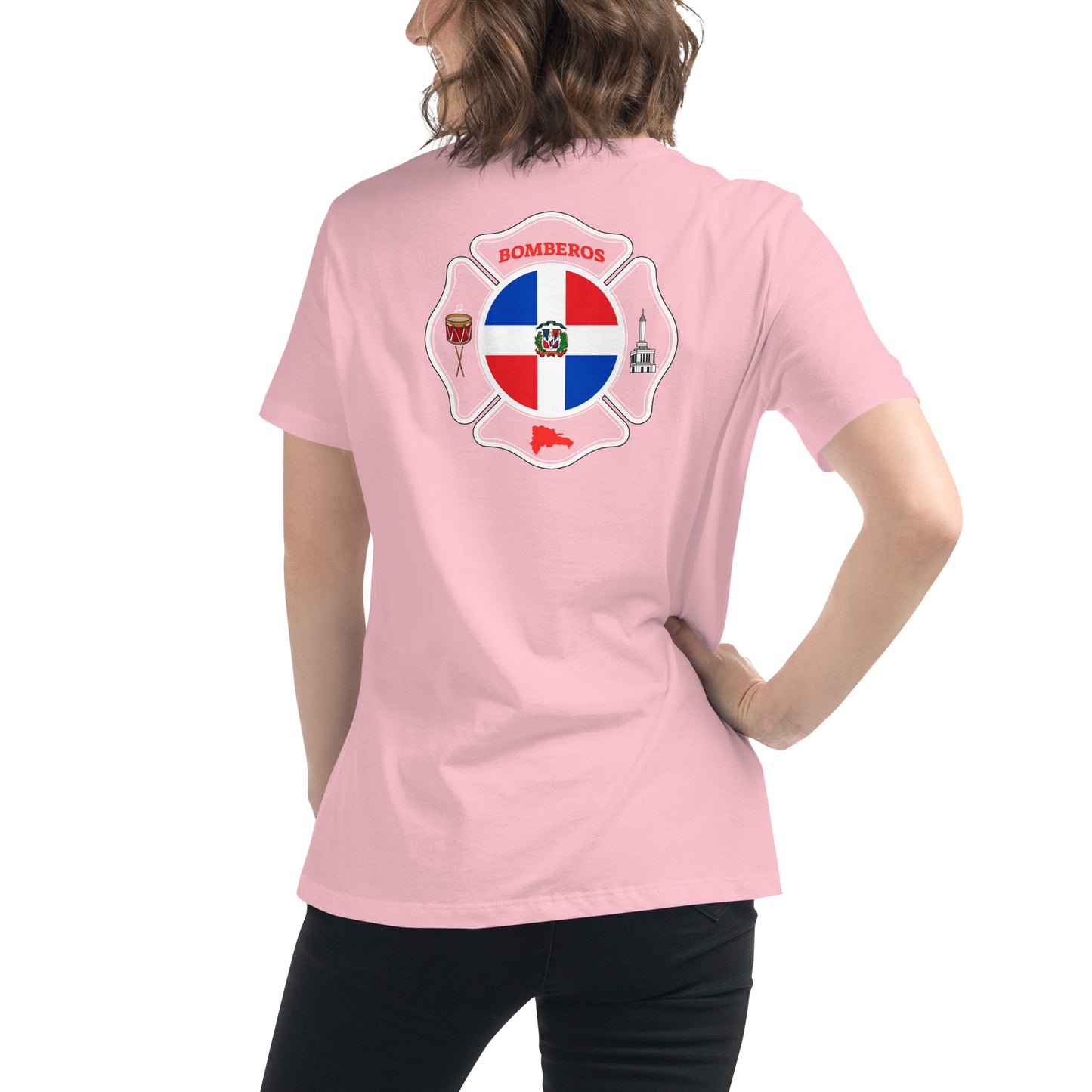 Women's Relaxed T-Shirt: Bomberos-Dominican Republic