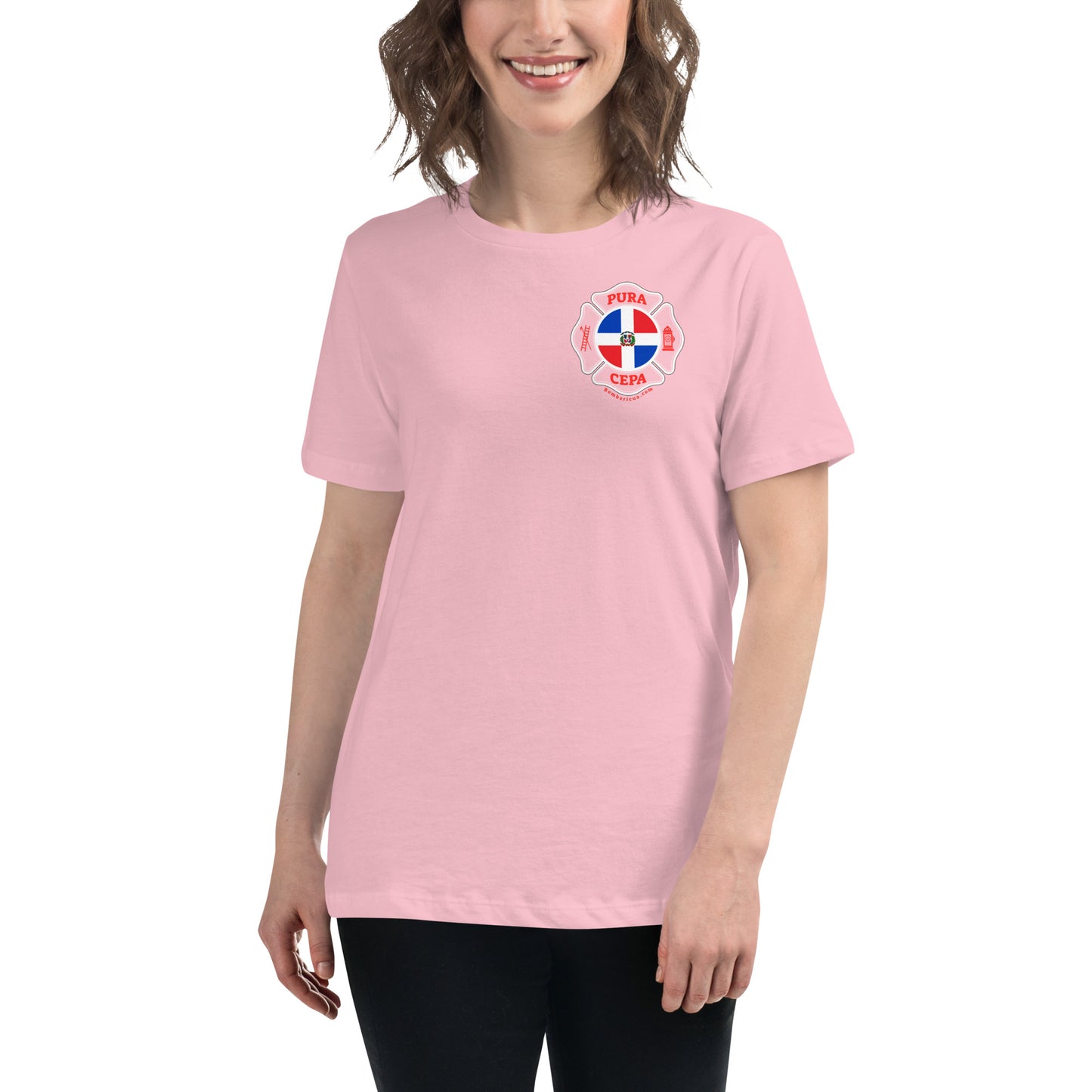 Women's Relaxed T-Shirt: Bomberos-Dominican Republic